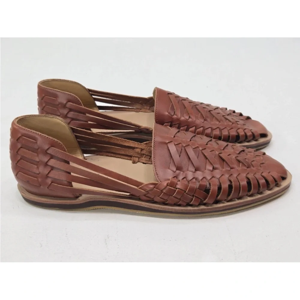 Nisolo Woven Leather Huarache Sandals in Brown